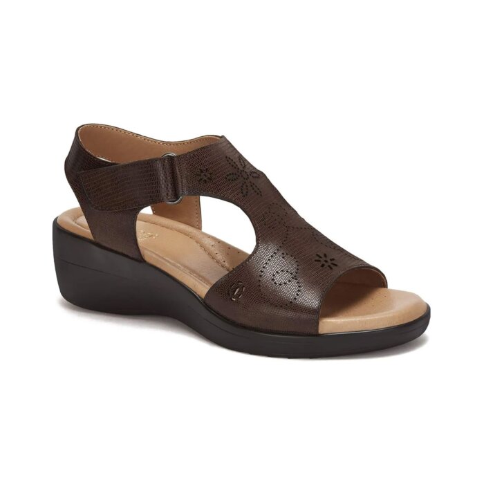 Sandalias De Piel Andrea Confort 3182161 Color Café