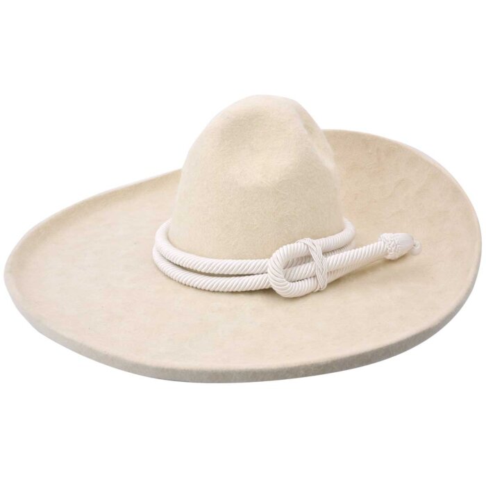 Sombrero Charro Pelo De Conejo Beige Amarra WD 11-765