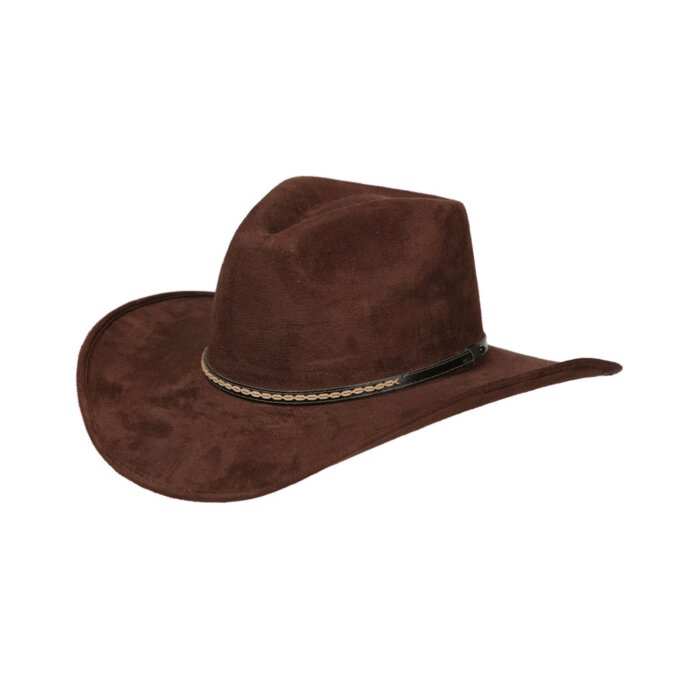 Sombrero Indiana Copa Alta Gamuza Chocolate 44250