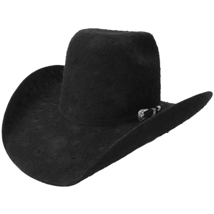 Sombrero Rodeo Tostoneado Lana Color Negro WD 11-638