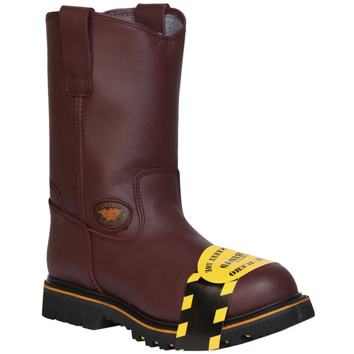 Botas De Trabajo Steel Toe Piel Grasso Color Vino