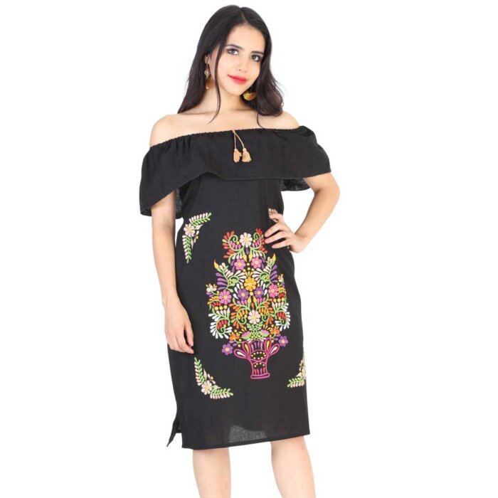 Vestido Artesanal Juvenil 601962 Color Negro