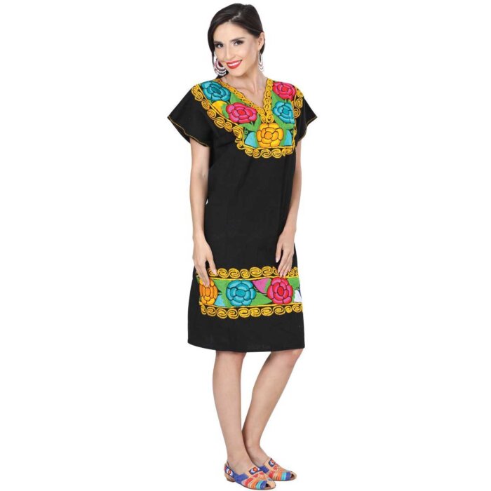 Vestido Zinacantán Mexicano Típico Chiapas 601290 Negro