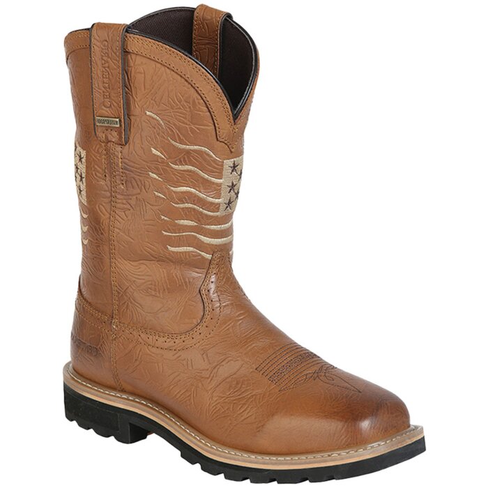 Bota Waterproof Para Trabajo Lth Buff Aero American Flag Color Tan