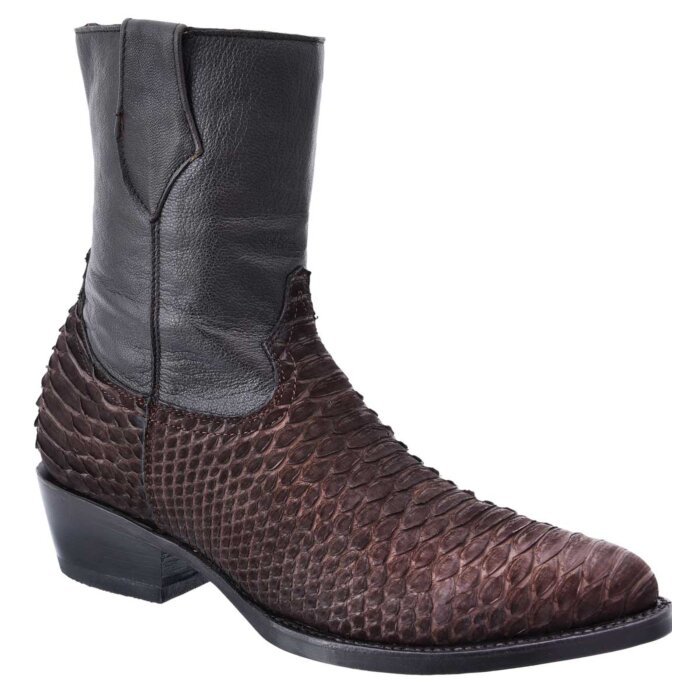 Botines (Skinny Boots) Python White Diamonds Boots 11-006 Café
