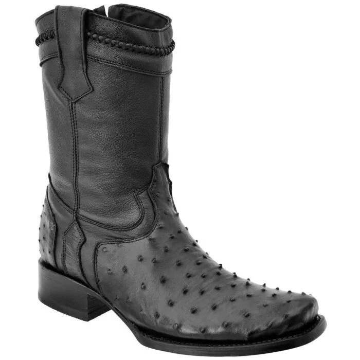 Botas Hudson De Avestruz WD 11-015 Color Negro
