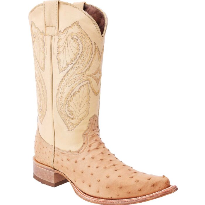 Bota vaquera piel avestruz, White diamonds boots 030 Orix.