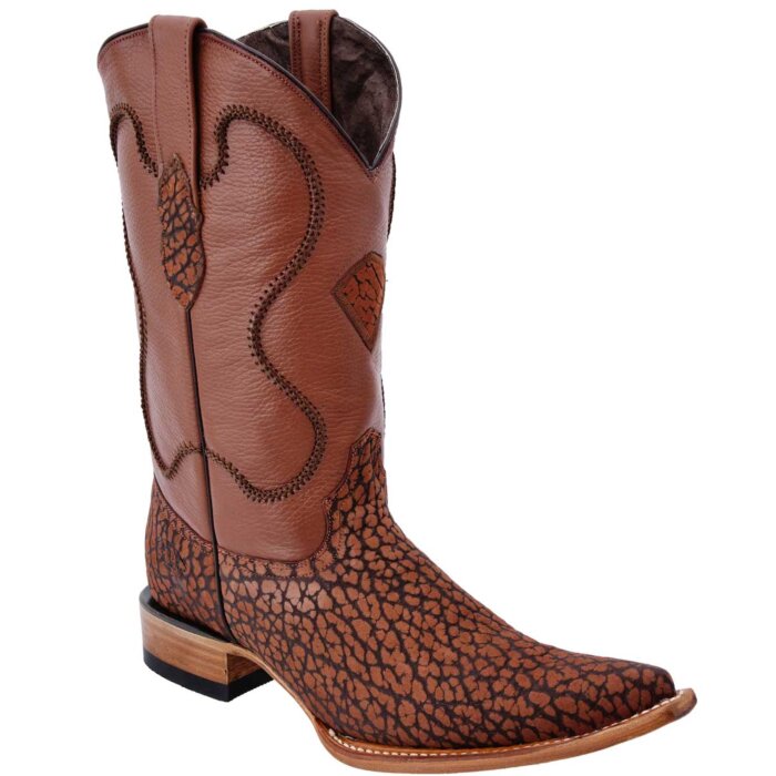 Men´s Western Boots, Bull Neck Leather, White Diamonds Boots 083, Cognac