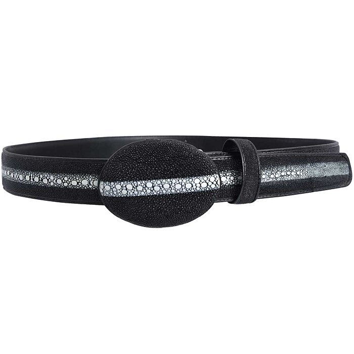 Cinto Vaquero Mantarraya Perla Reyna Negro WD 11-1446