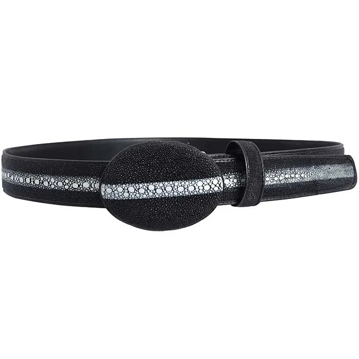 Cinto Vaquero Mantarraya Perla Reyna Negro WD 11-1446