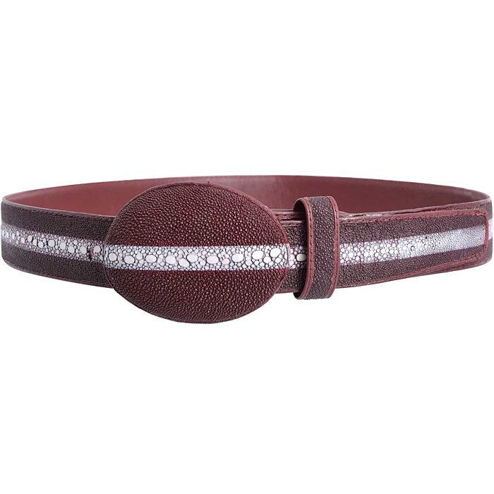 Cinto Vaquero Mantarraya Perla Reyna Color Vino WD 11-1445