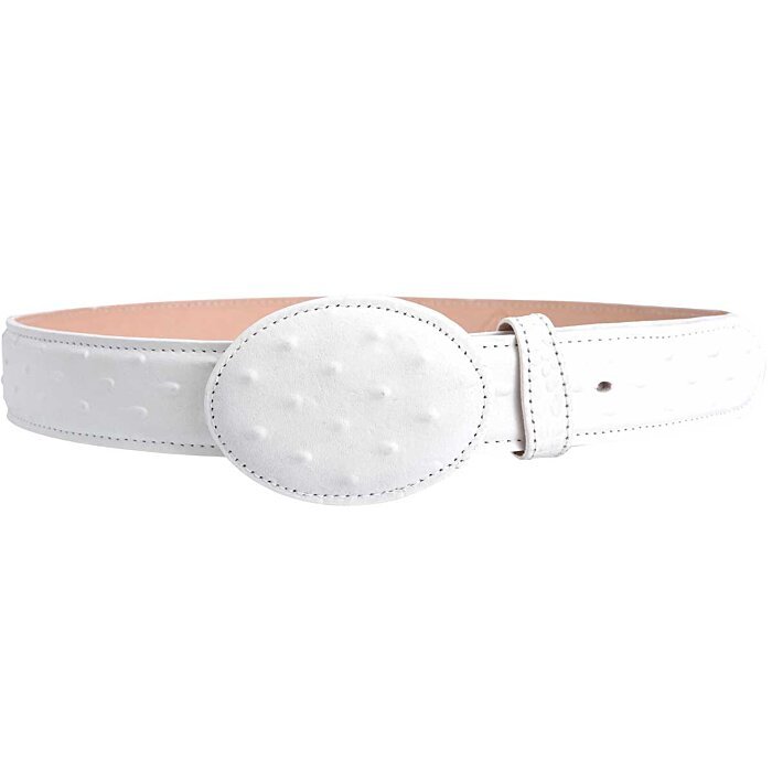 Cinto Vaquero Grabado Avestruz WD Boots 1340 Blanco
