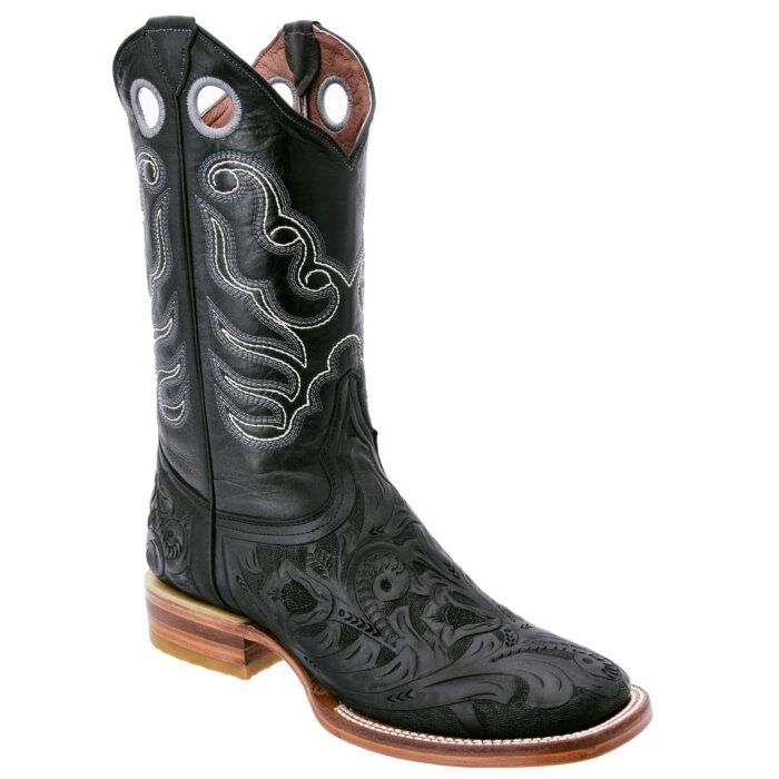 Botas Rodeo Americana Cinceladas Color Negro WD 11-271