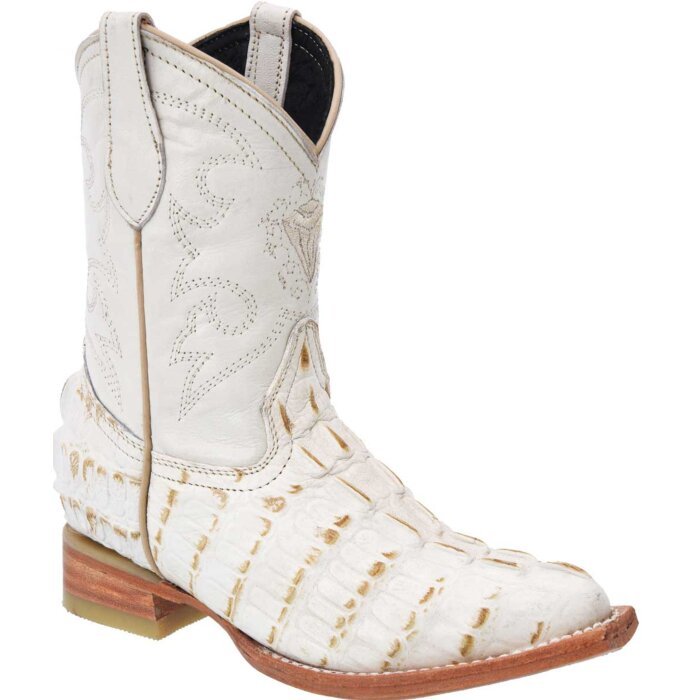 Botas Vaqueras Infantil Grabado Cocodrilo WD Boots 378 Color Hueso