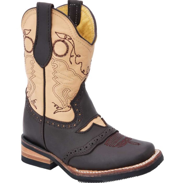 Botas Rodeo Color Café Para Niño Diseño Torito WD 11-381