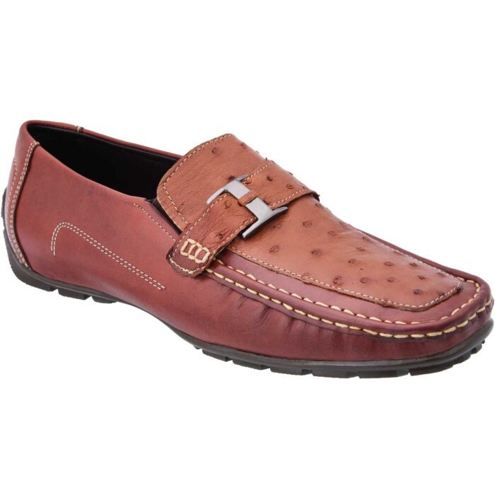 Ostrich Men's Casual-Dress Shoes WD 11-407 Cognac Color