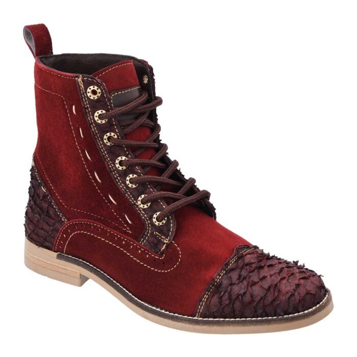 Botín Horma Militar De Pirarucu WD Boots 446 Vino