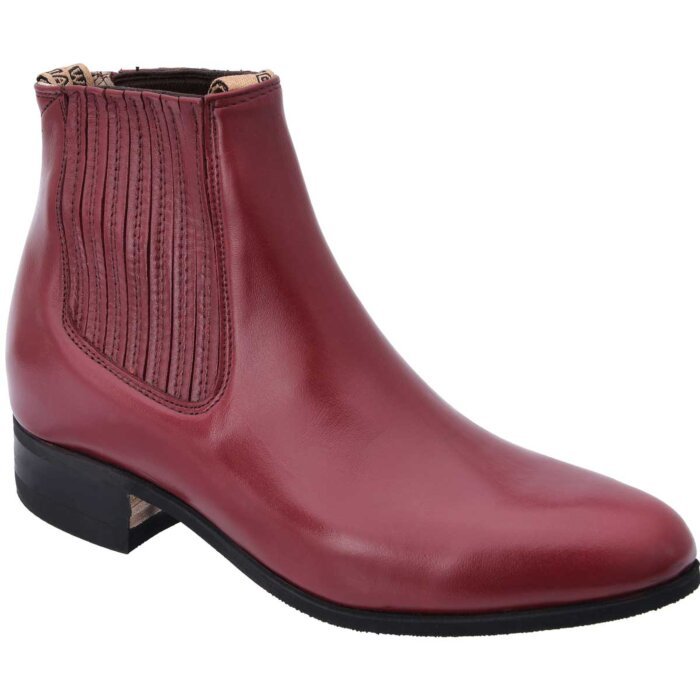Botines Charros Tradicional Color Vino Suela De Hule WD 11-706