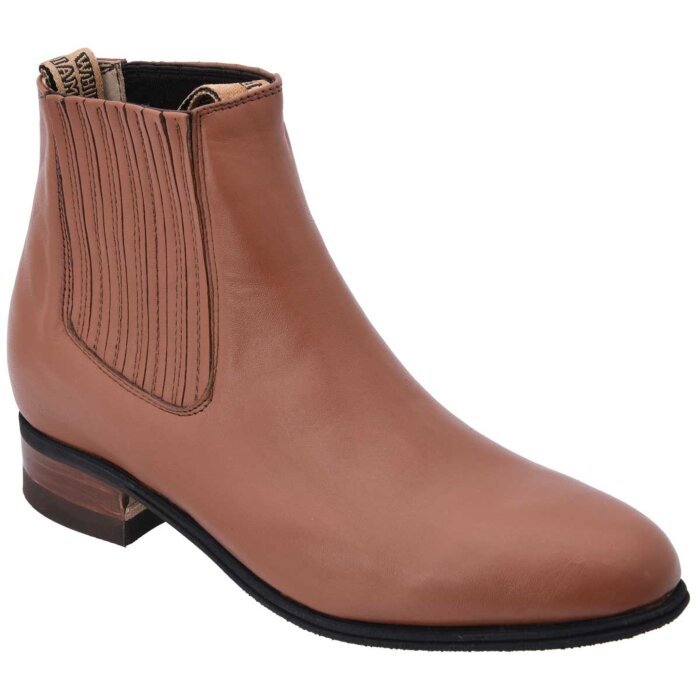 Botin Charro Tradicional  Piel Napa Tabaco Suela De Hule WD 11-705