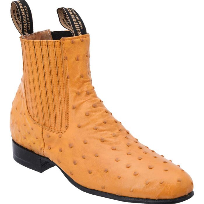 Botines Charros Avestruz Horma Tradicional WD 11-712 Mantequilla