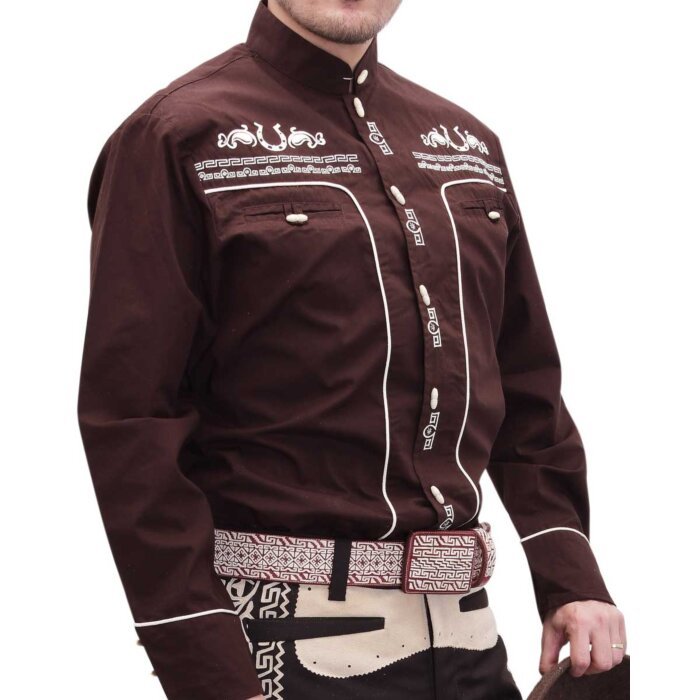 Camisa Charra Tradicional WD 11-828 Color Café