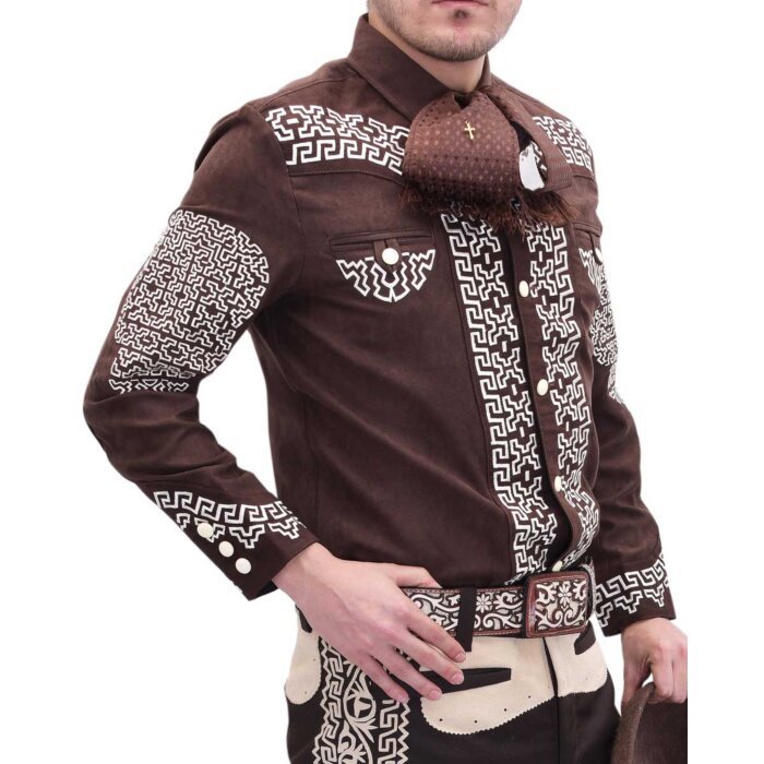 Camisa Charra El Dorado WD 11-811 Gamuza Café