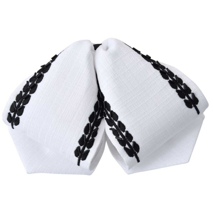 Moño Charro Fino Blanco Diseño Negro WD 11-871