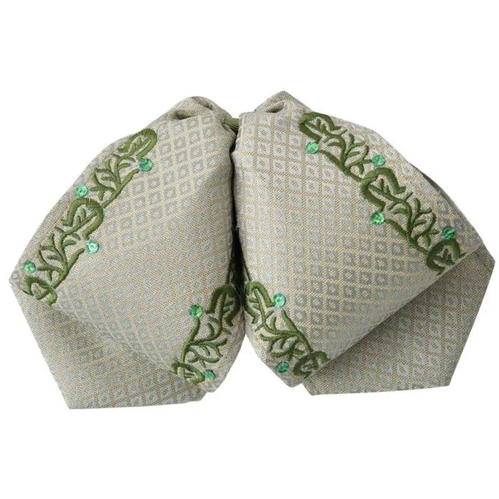 Moño Charro Fino Verde Bordado WD 11-980