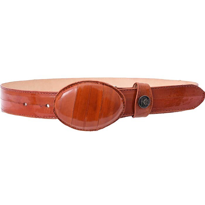 Cinto Vaquero Anguila Color Cognac Ovalado WD 11-1452