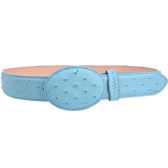 Cinto Vaquero Grabado Avestruz WD Boots 1345 Azul Cielo