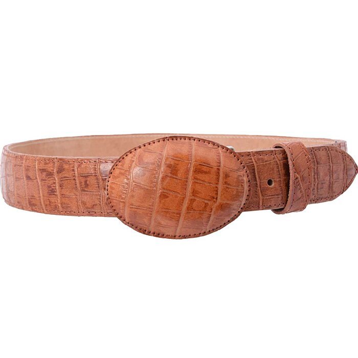 Cinto Vaquero Grabado Cocodrilo WD Boots 1355 Cognac