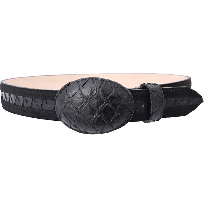 Cinto Vaquero Grabado Oso Hormiguero Color Negro WD 11-1481