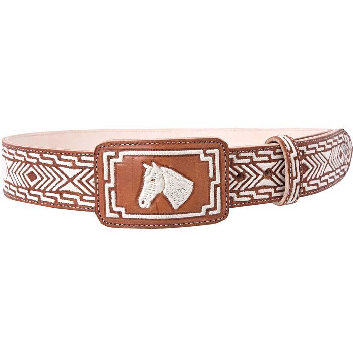 Cinto Charro Piteado Color Natural Caballo WD 11-1689
