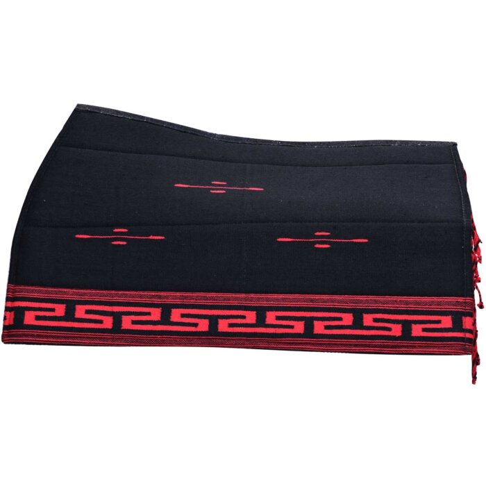 Mantilla Tejida Grande Negro Grecas Rojas WD 11-1059