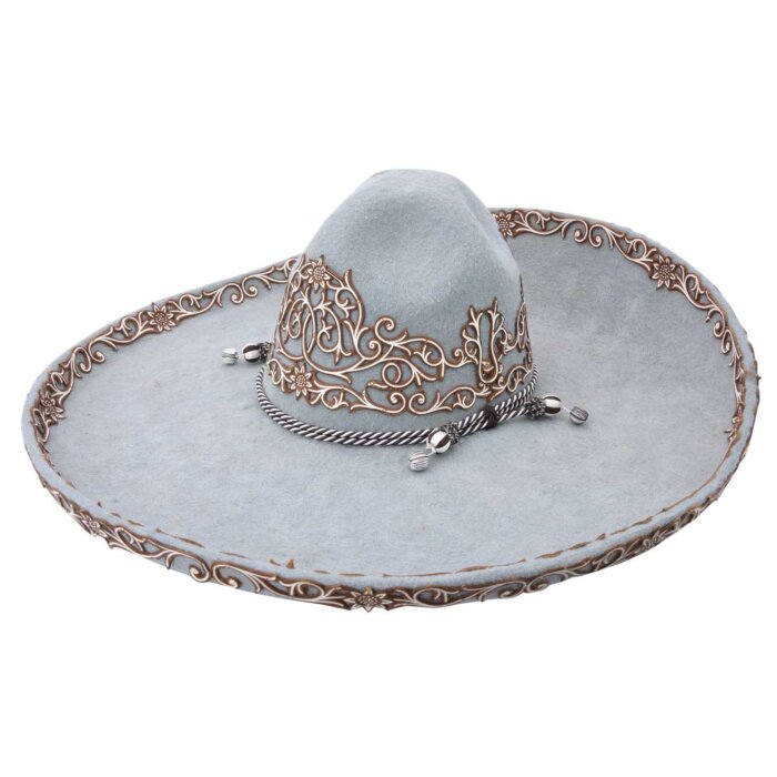 Sombrero Charro Diseño Lazer Lana Gris WD 11-766