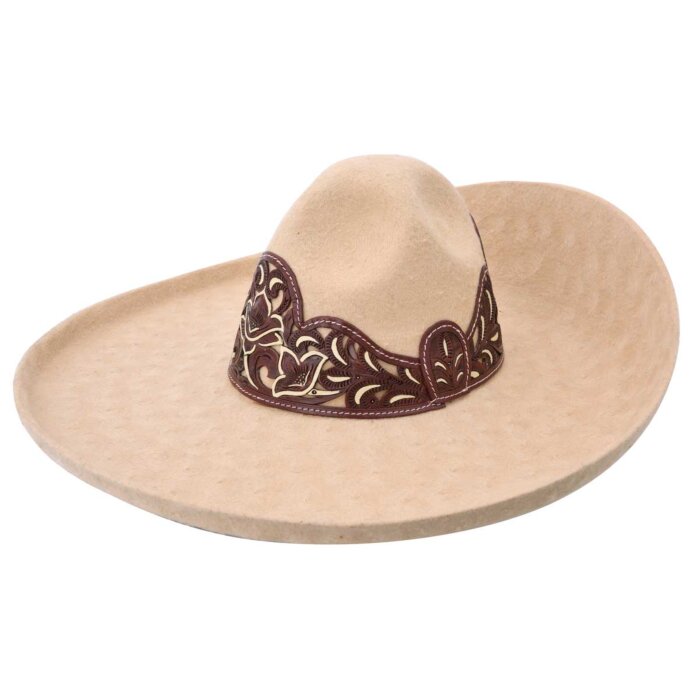 Sombrero Charro Lana Flor WD 11-774 Color Crema