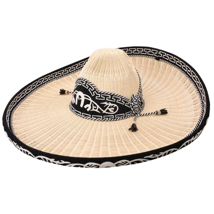 Sombrero Charro De Mimbre WD 11-791 Natural/Negro