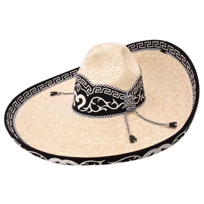 Sombrero Charro De Paja WD 797 Natural/Negro