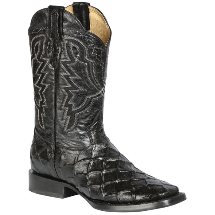 Botas Rodeo Grabado Pirarucu Color Negro El General 44663