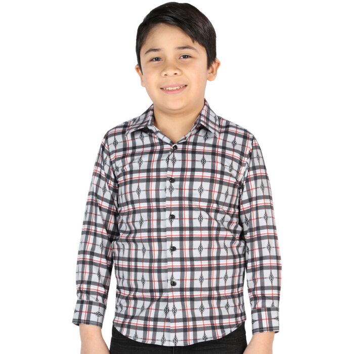 Camisa Vaquera para Niño a Cuadros Negro-Blanco, Versión de Manga Larga – El General 44737