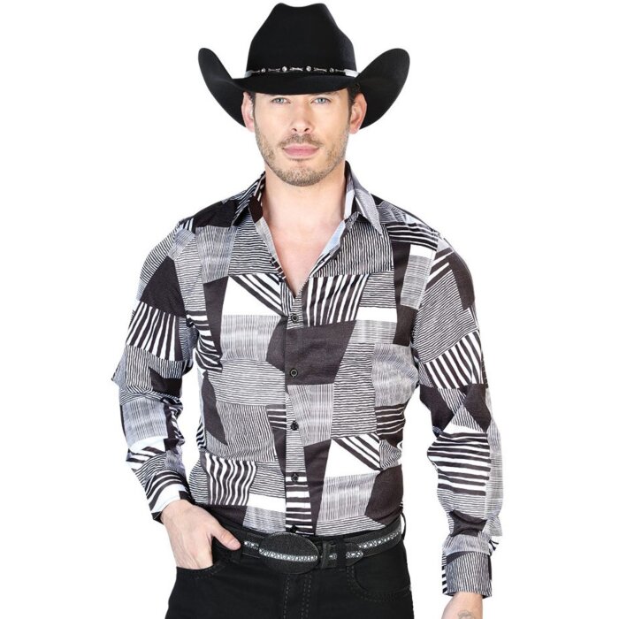 Camisa Color Negro Con Blanco El Señor De Los Cielos 43991