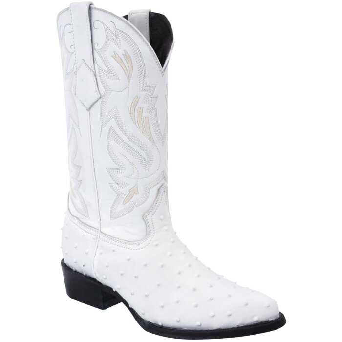 Botas Vaqueras Blancas Piel Imitación Avestruz WD 11-227