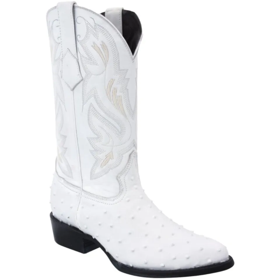 Botas Vaqueras Blancas Piel Imitación Avestruz WD 11-227