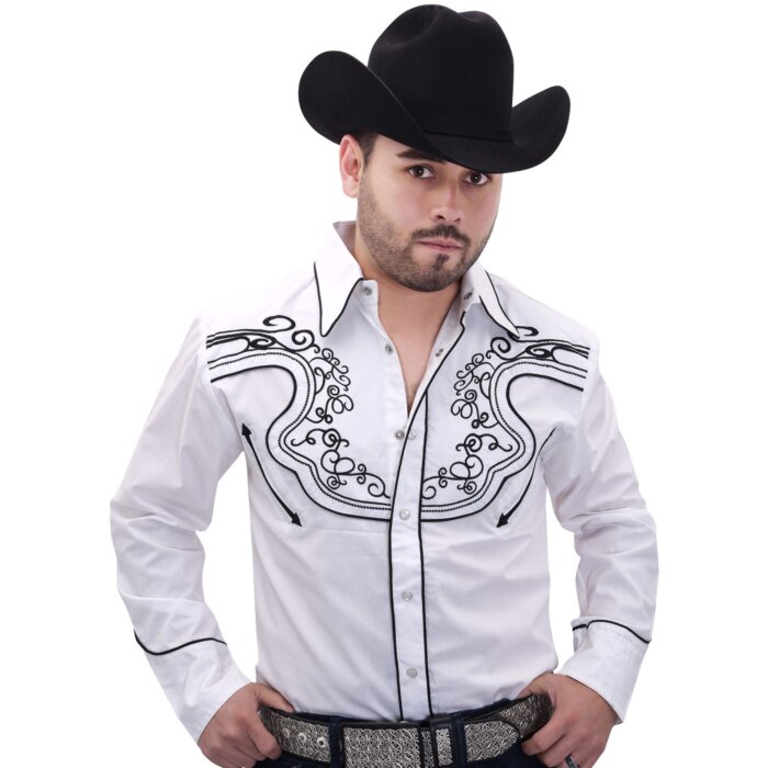 Camisa Vaquera WD Boots 11-913 Blanco/Negro