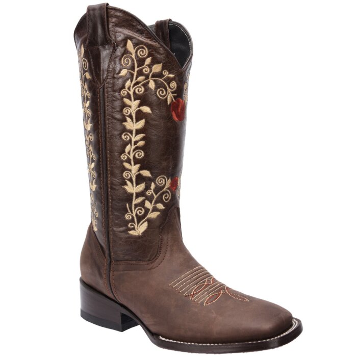 Bota Alta Rodeo Par Mujer Café WD 11-479