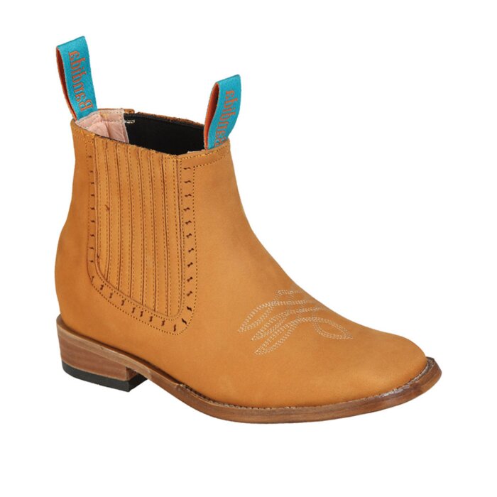 Botines Nobuck Rodeo Para Mujer La Barca 126664 Camel