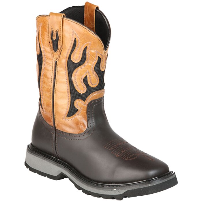 Bota Rodeo Malibu De Trabajo Piel Crazy Color Tang 51276