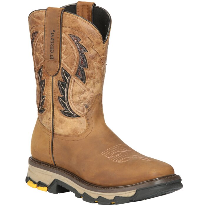 Bota Rodeo Para Trabajo Piel Alazán Color Arena 44693