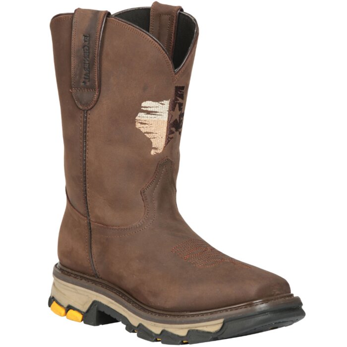 Bota Rodeo Para Trabajo Piel Crazy Café 44696