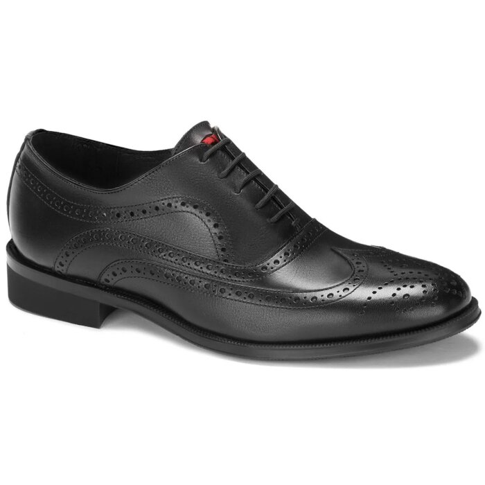 Zapato Negro De Piel Tipo Bostoniano Para Hombre